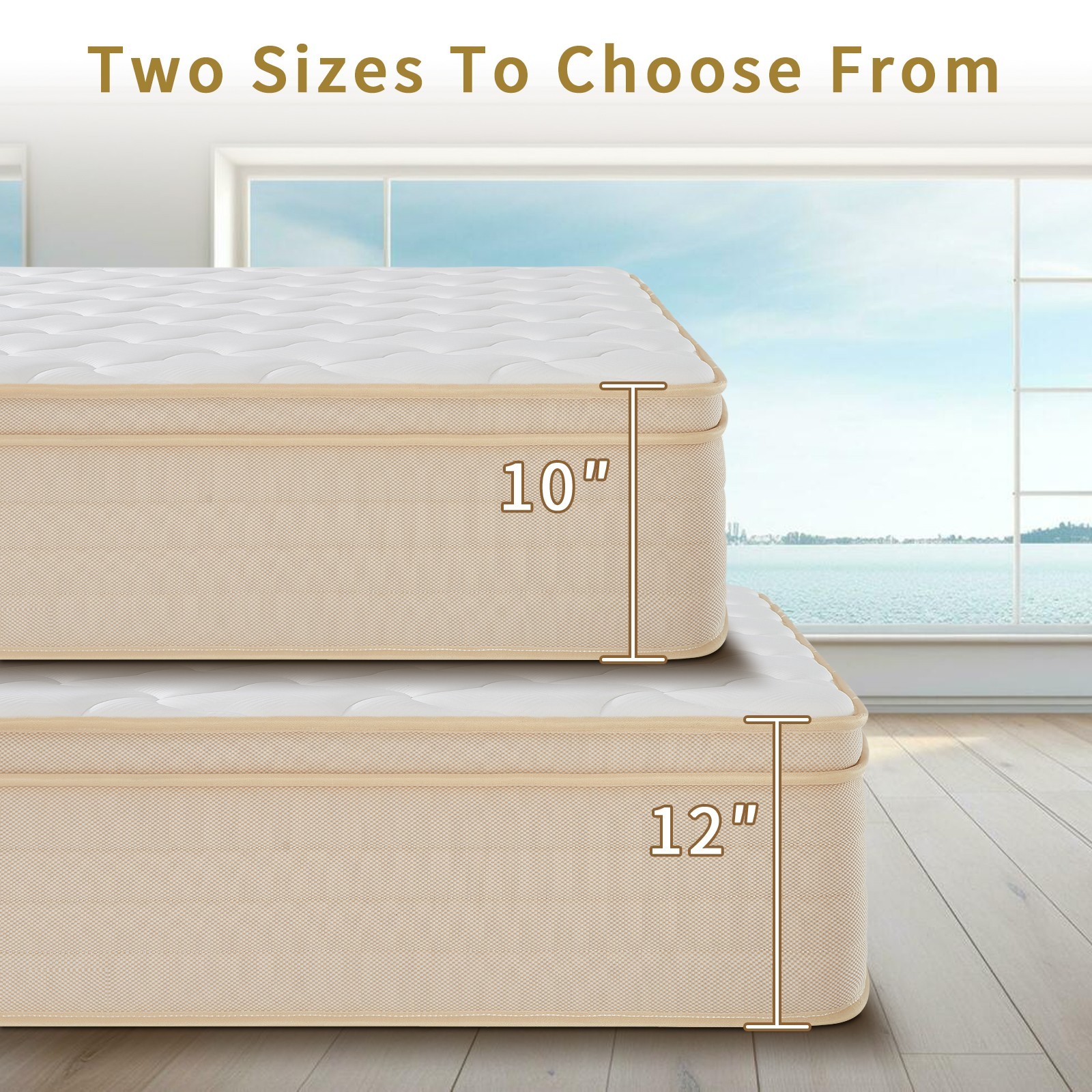 10″12″ Gel Memory Foam Hybrid Spring Mattress in a Box Twin Full Queen King Size