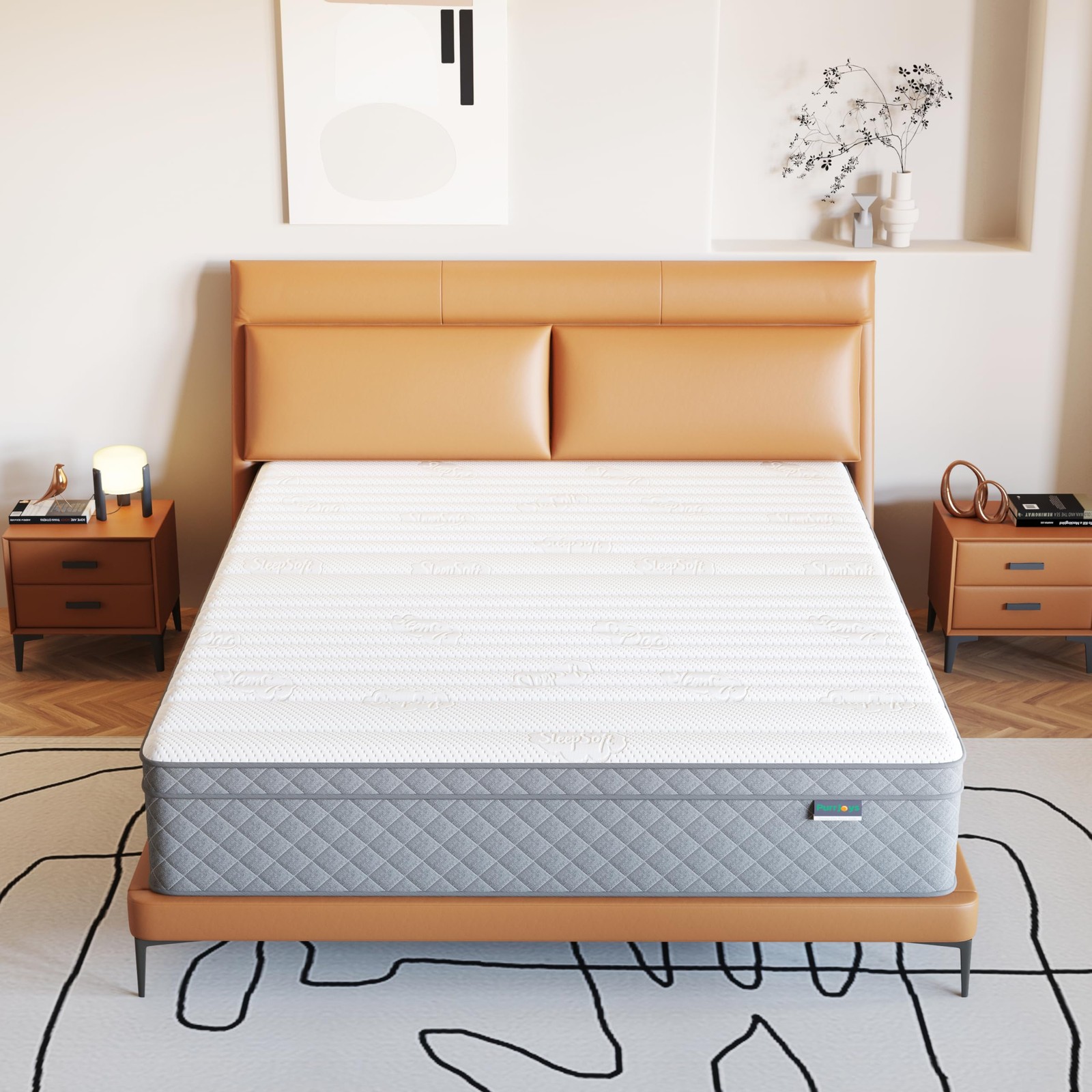 Firm Full Mattress, PurrJoys12 Inch Cooling-Memory Foam and Pocket Spring Hyb…