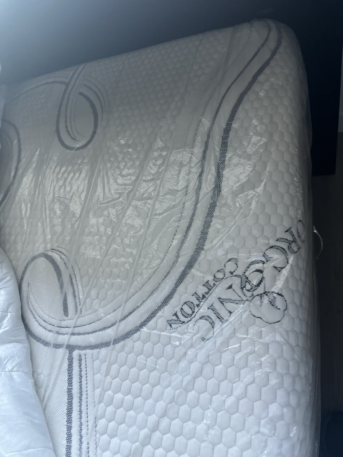 Organic Cotton Mattress White Geometric Rectangle Bedroom Adults