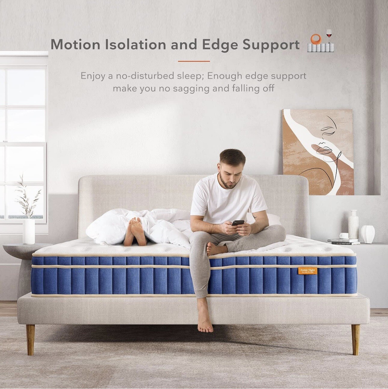 Full Mattress, 8” Full Size Hybrid Mattress W/ Gel Memory Foam & Pocket Springs