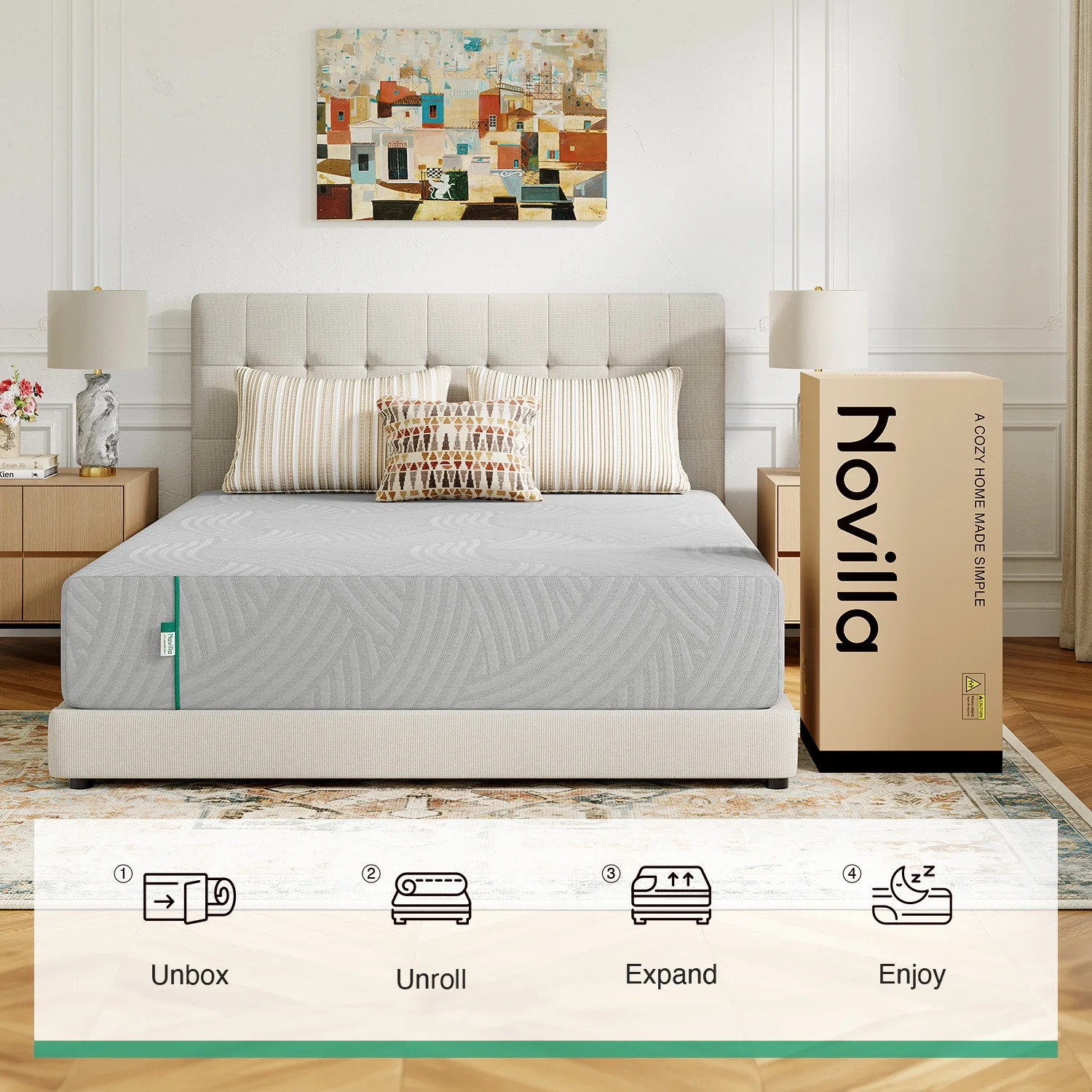 8 Inch Full Memory Foam Mattress Medium Firm Bed in a Box Washable Cover