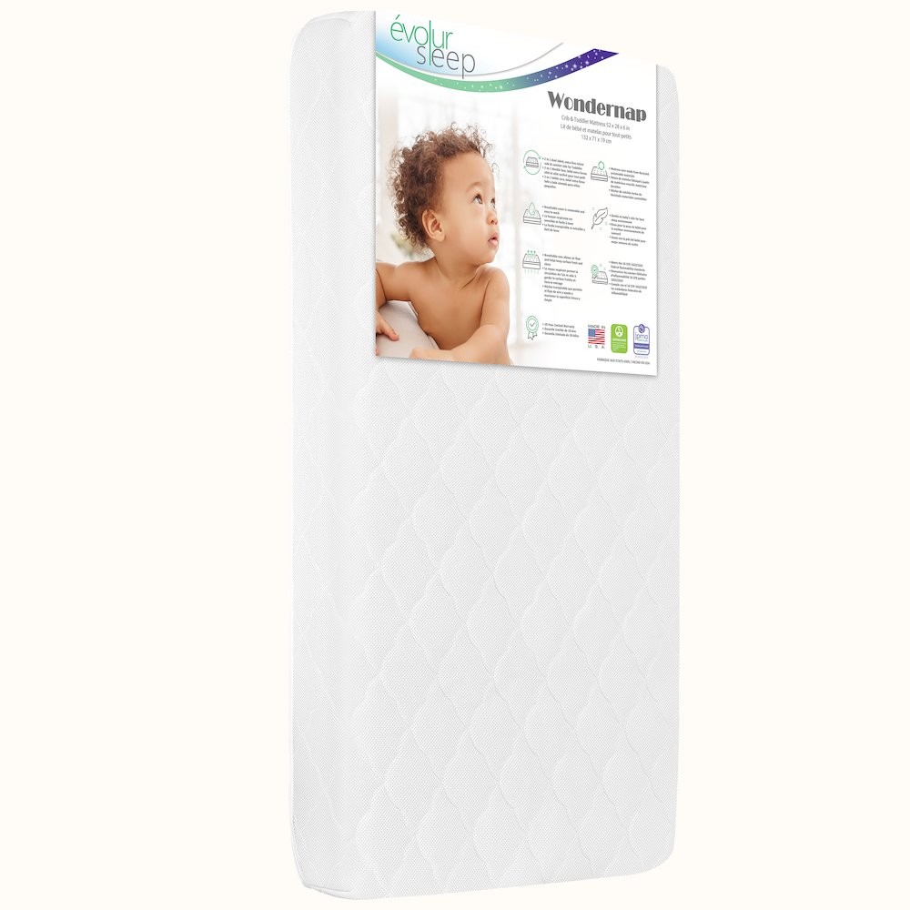 Evolur Wondernap 2 in 1 Full-size Crib Mattress, White