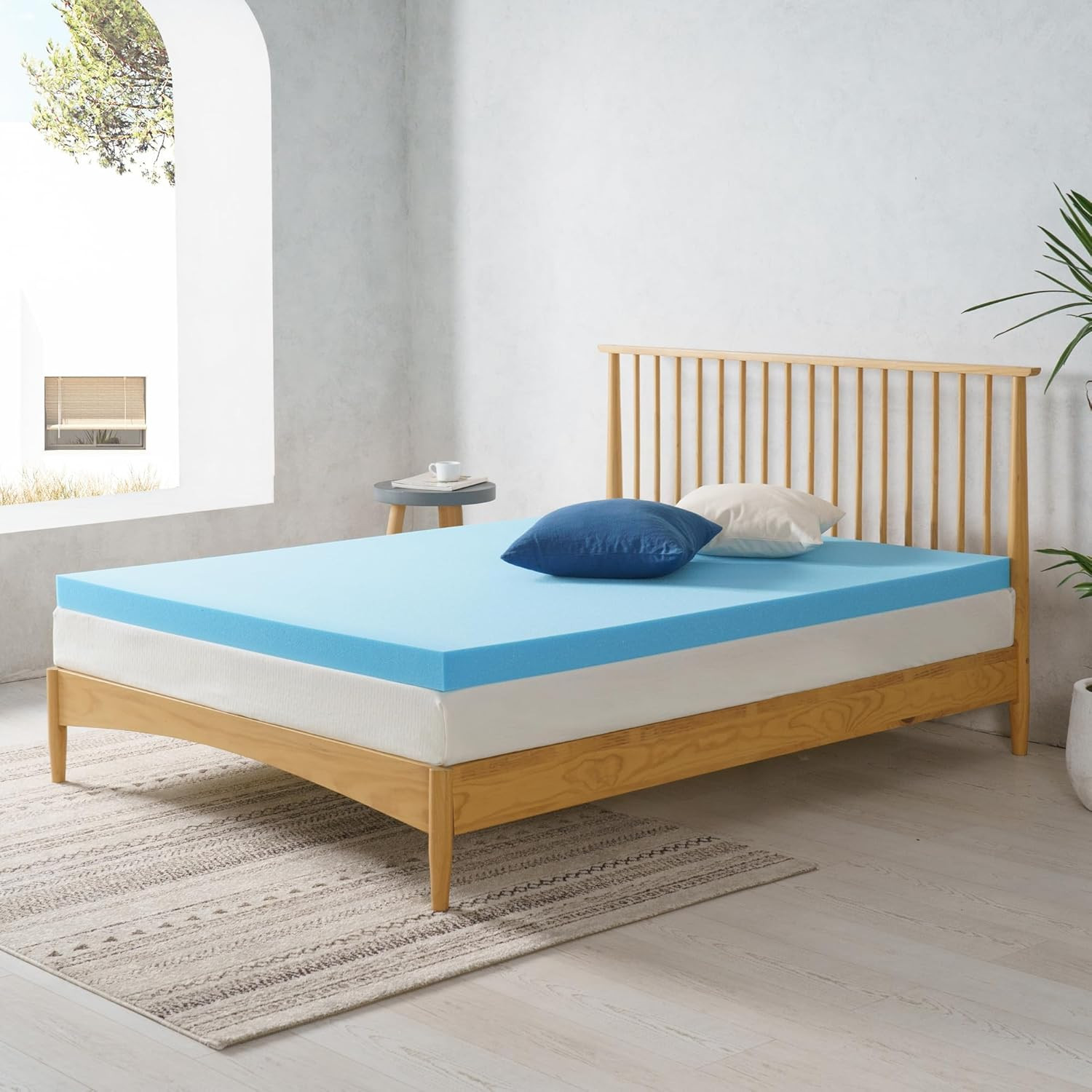 3″ Green Tea Cooling Gel Memory Foam Mattress Topper – Queen Size