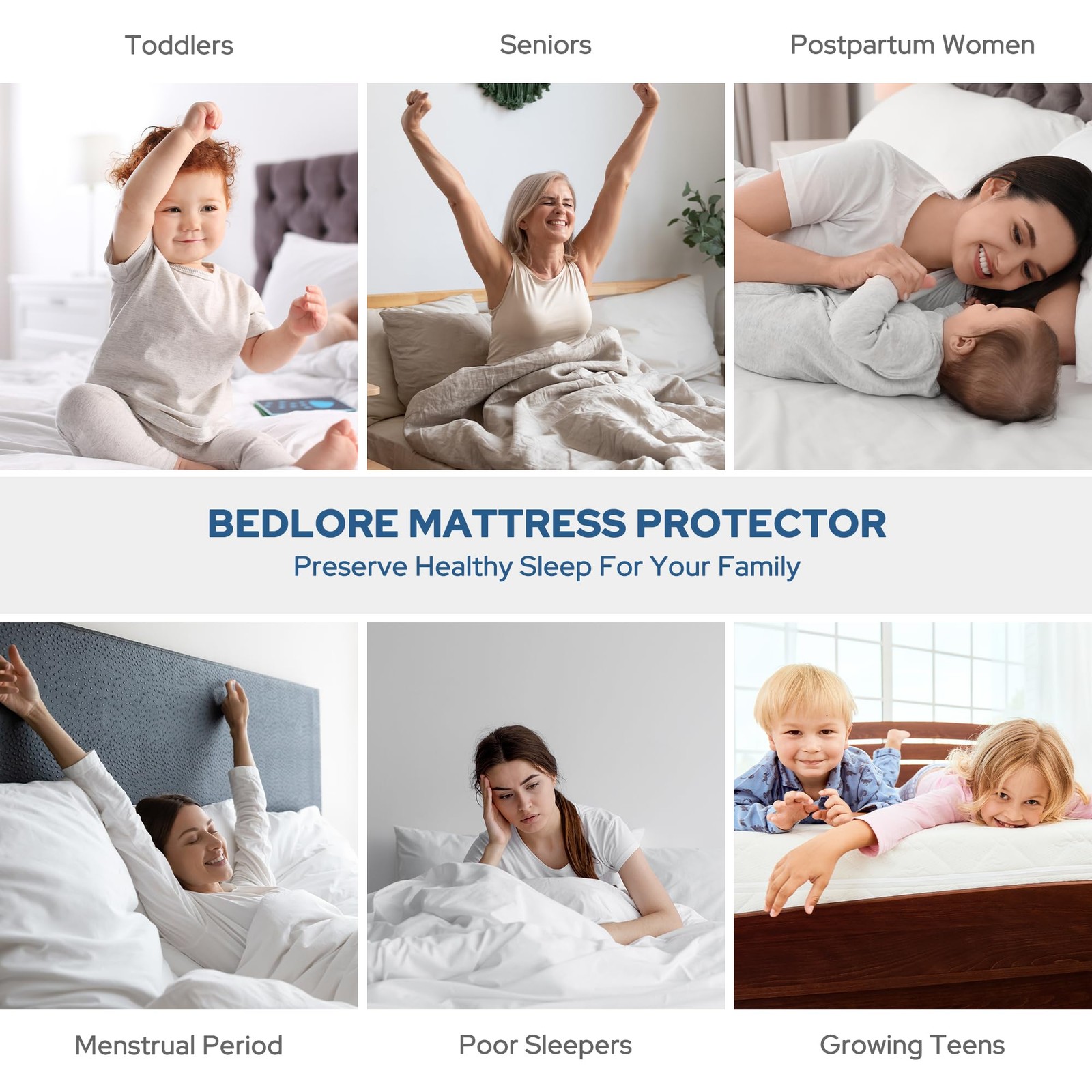 BEDLORE Waterproof Mattress Protector, Twin XL Size XL, 1 Gray