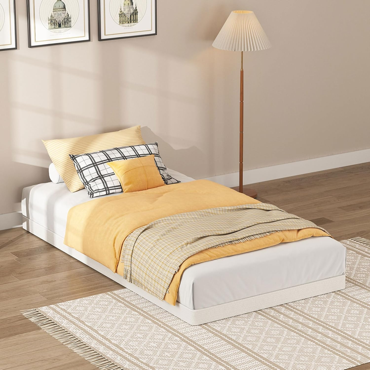 Low Profile Twin Box Spring – 3 Inch Heavy Duty Metal Bed Base with Cover