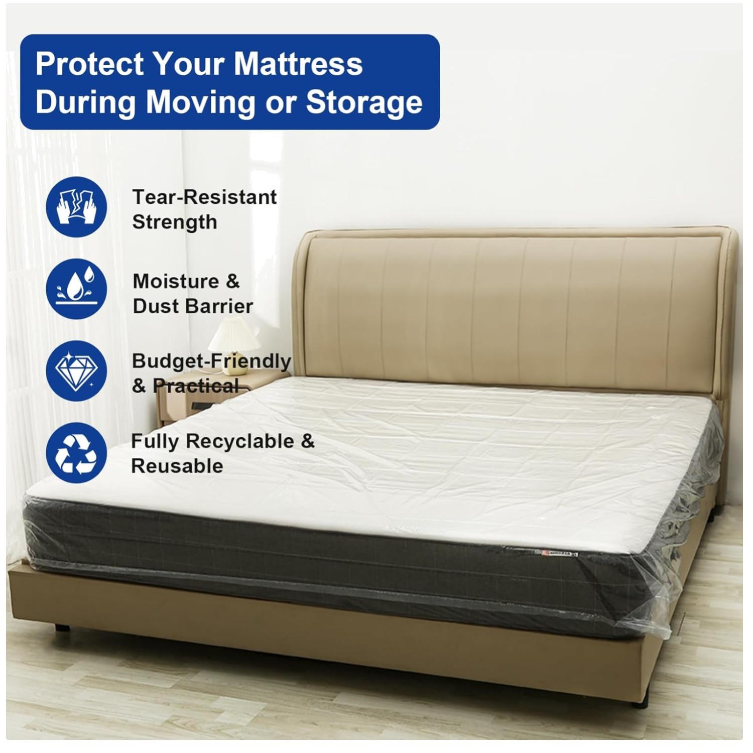 2-Pack Queen Mattress Storage Bags – Heavy-Duty Cover 1.5mil