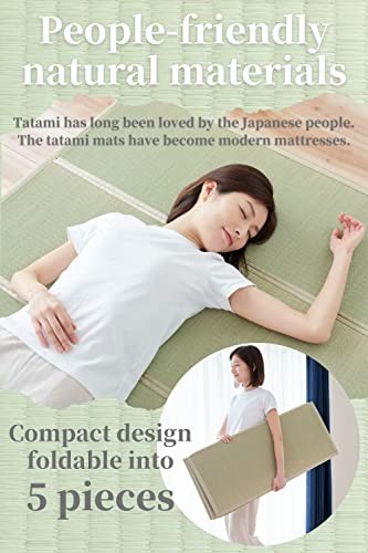 Japanese Tatami Mat (Igusa Mattress), Foldable, Rush Grass, Floor Queen XL