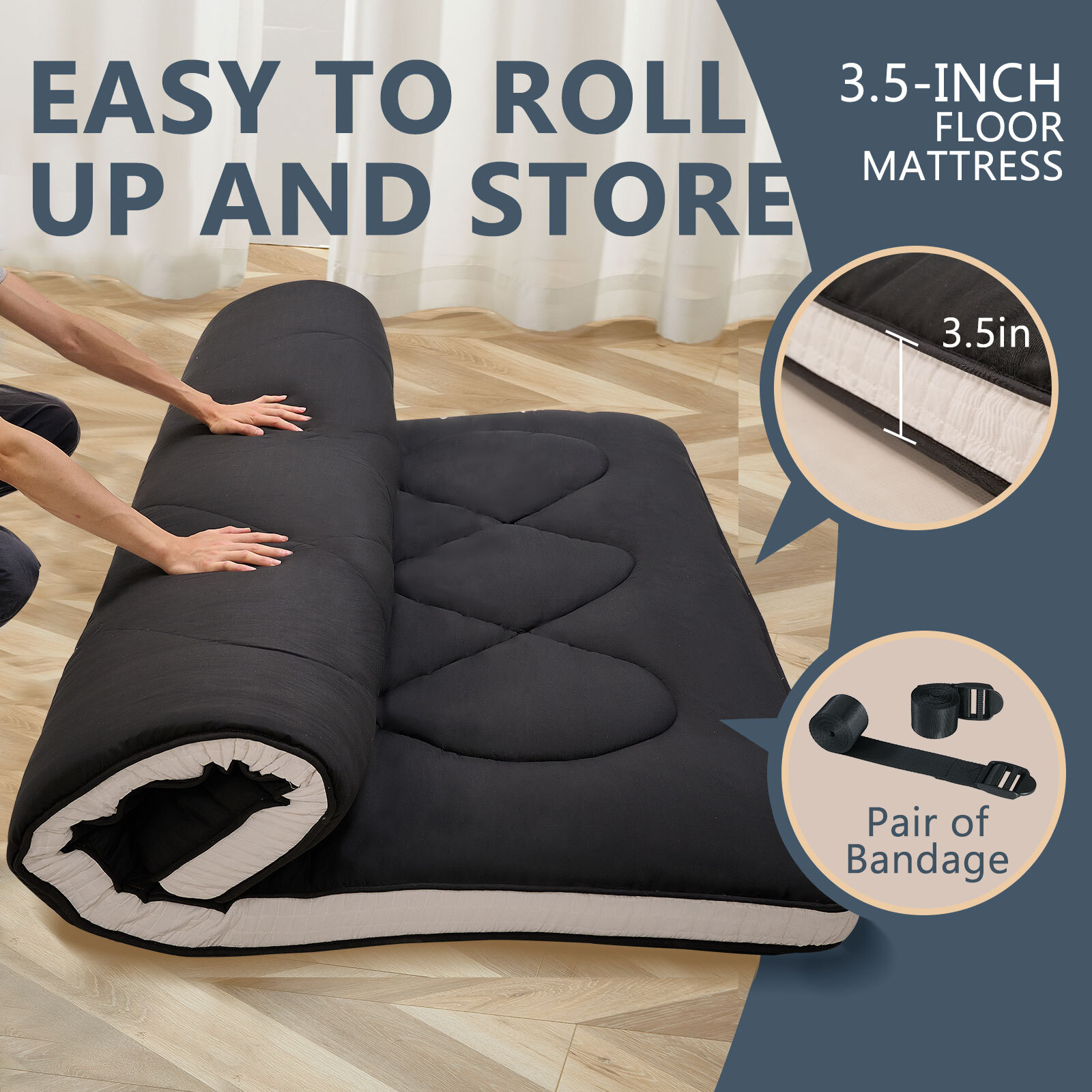 NAIZEA Japanese Futon Floor Mattress Floor Mattress Foldable Tatami For Sleeping