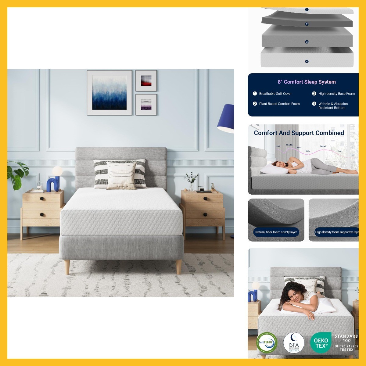 Avenco Full Size Mattress, 8 Inch Memory Foam Full Mattress in a Box for Comfort