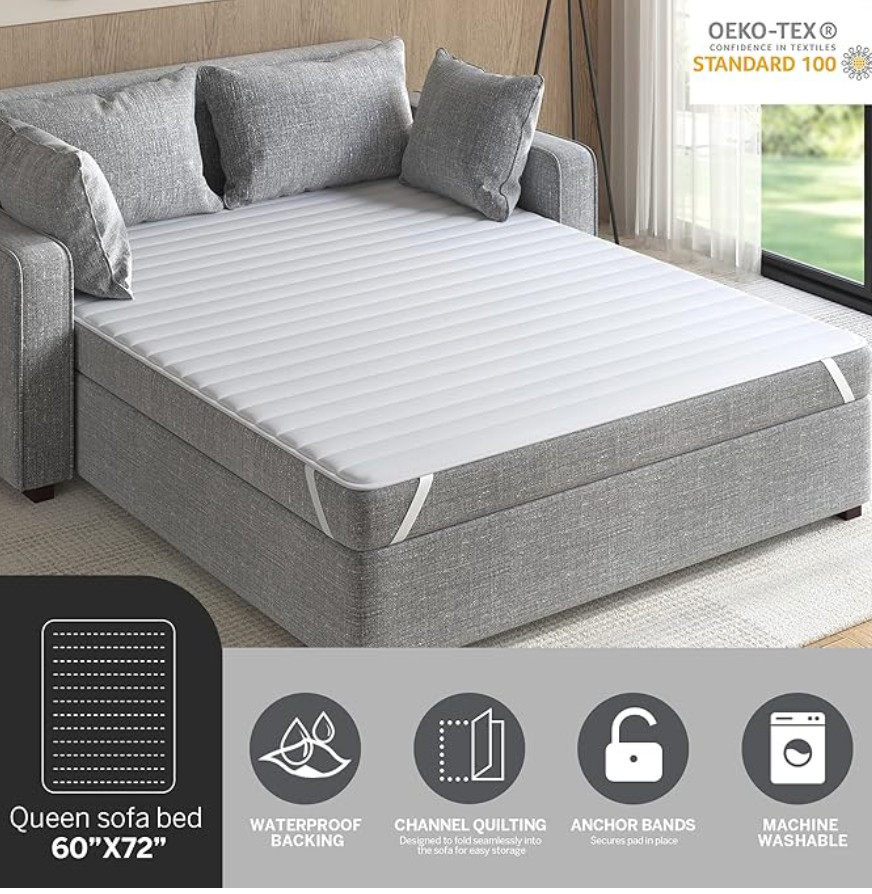 60″x72″ Delta Ultra-Soft Microfiber Waterproof Sofa Bed Mattress Pad NWT