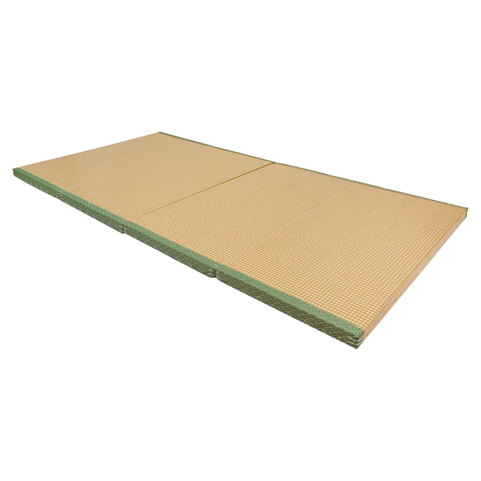 200*100*5cm Tatami Mattress, Foldable Floor Mattress, Meditation Mat Green Brown