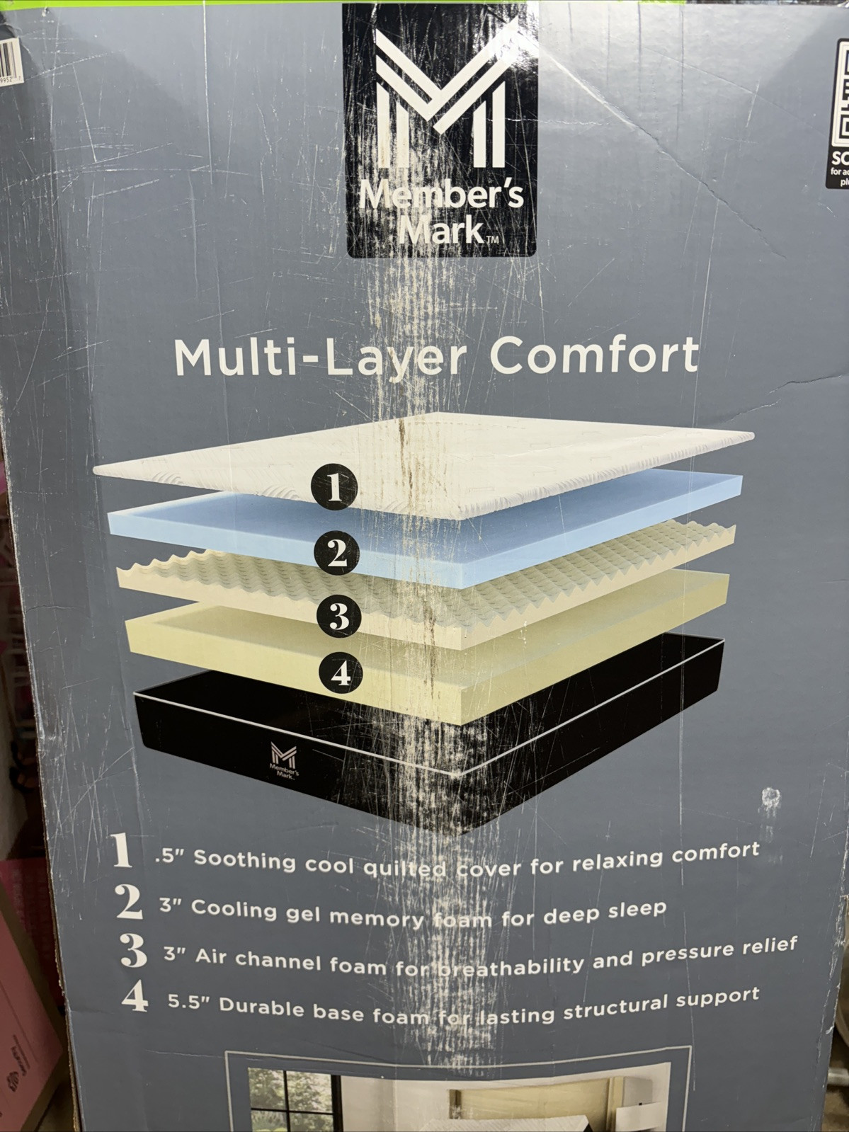 Member’s Mark King Medium Feel 12” Gel Foam Memory Mattress NIB