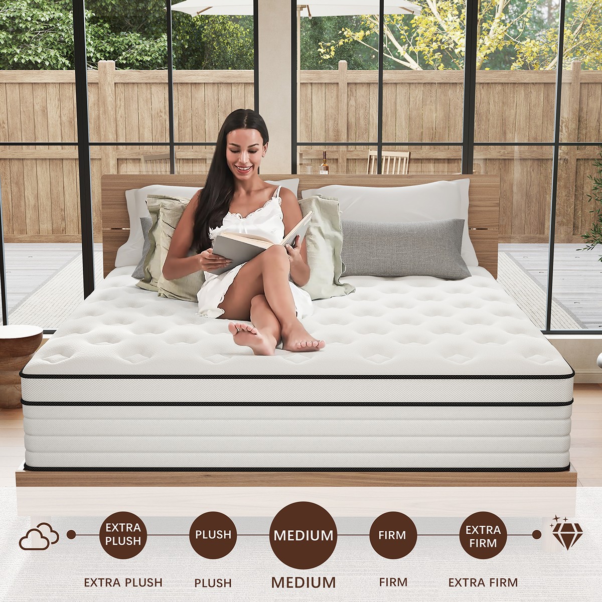 12/14 Inch Gel Memory Foam Pocket Spring Mattress Twin Full Queen King In A Box