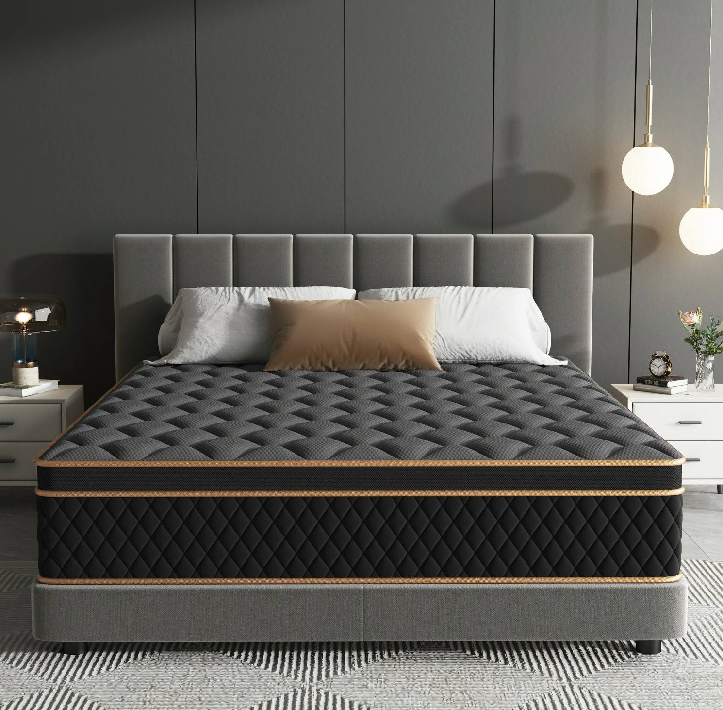 12″ Queen Colchon Pocket Spring Mattress Medium Queen Cama Mattress Euro Top