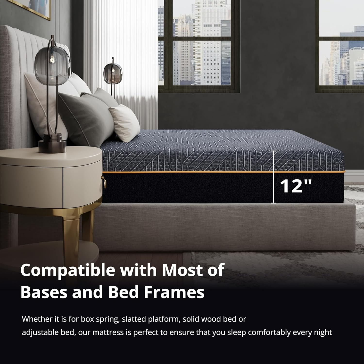 EGOHOME Hybrid Mattress, Memory Foam Pocket Spring Mattress for