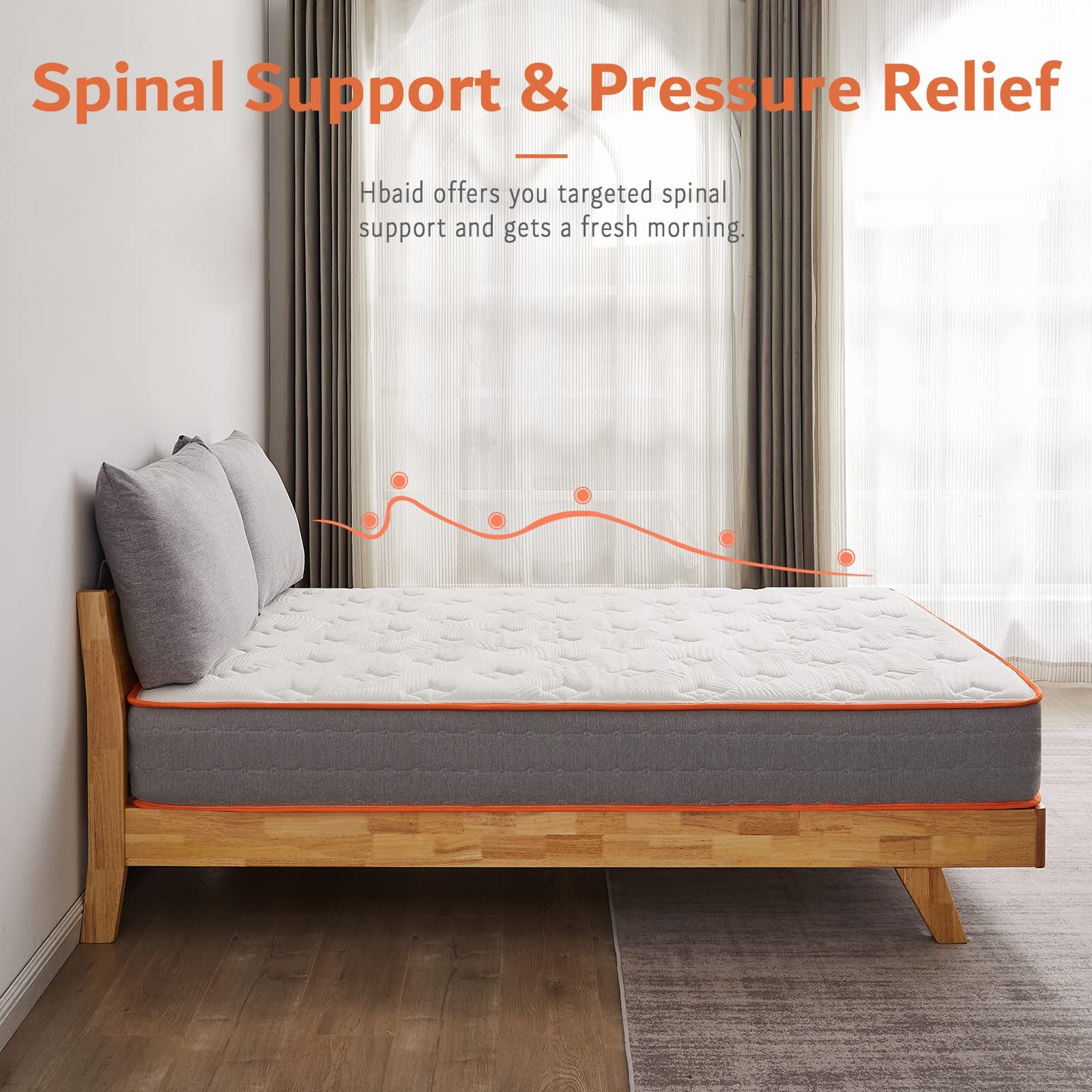 OUUI 10 inch Hybrid Mattress, Gel Memory Foam Individually Pocketed Spring