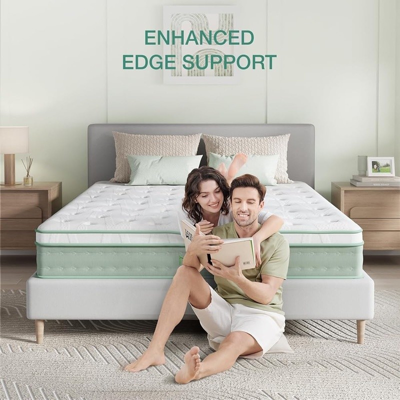 Queen Hybrid Mattress 12 Inch Pillow Top Gel Foam Motion Isolation Support New