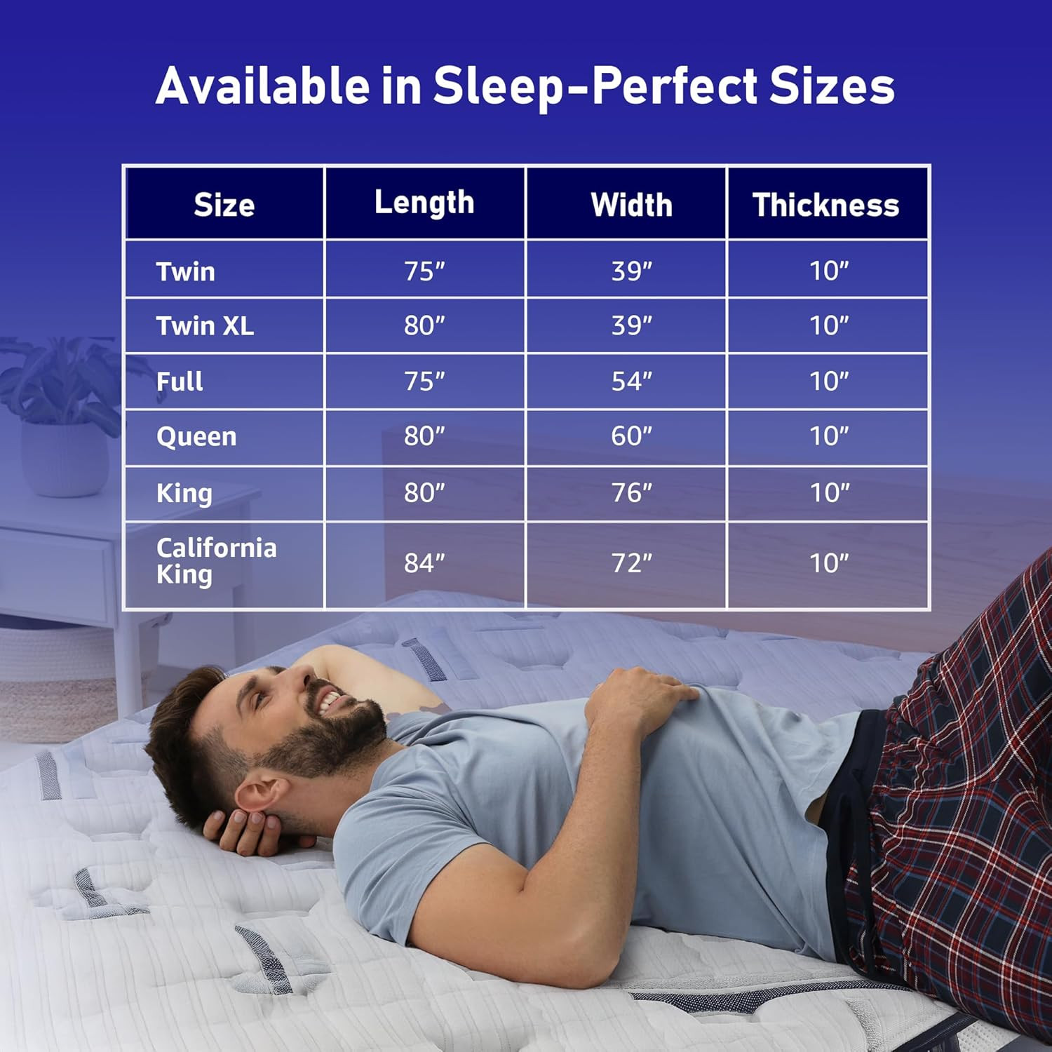 Sleep 10 Inch Gel Memory Foam Mattress, King Size – Cooling Gel Foam with Balanc