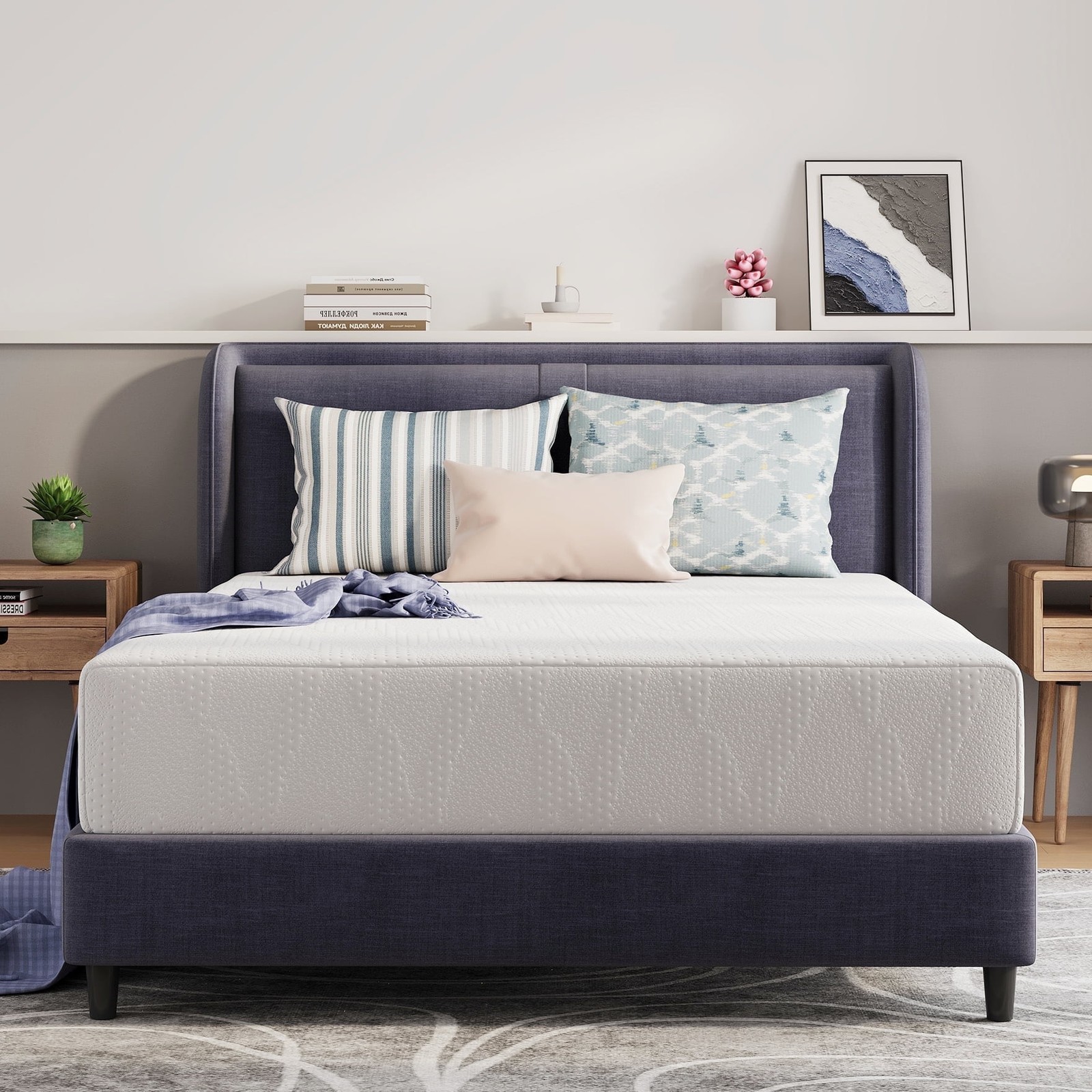 Avenco Victoria 12″ Medium Gel Memory Foam Cooling Motion Isolation Mattress, Qu