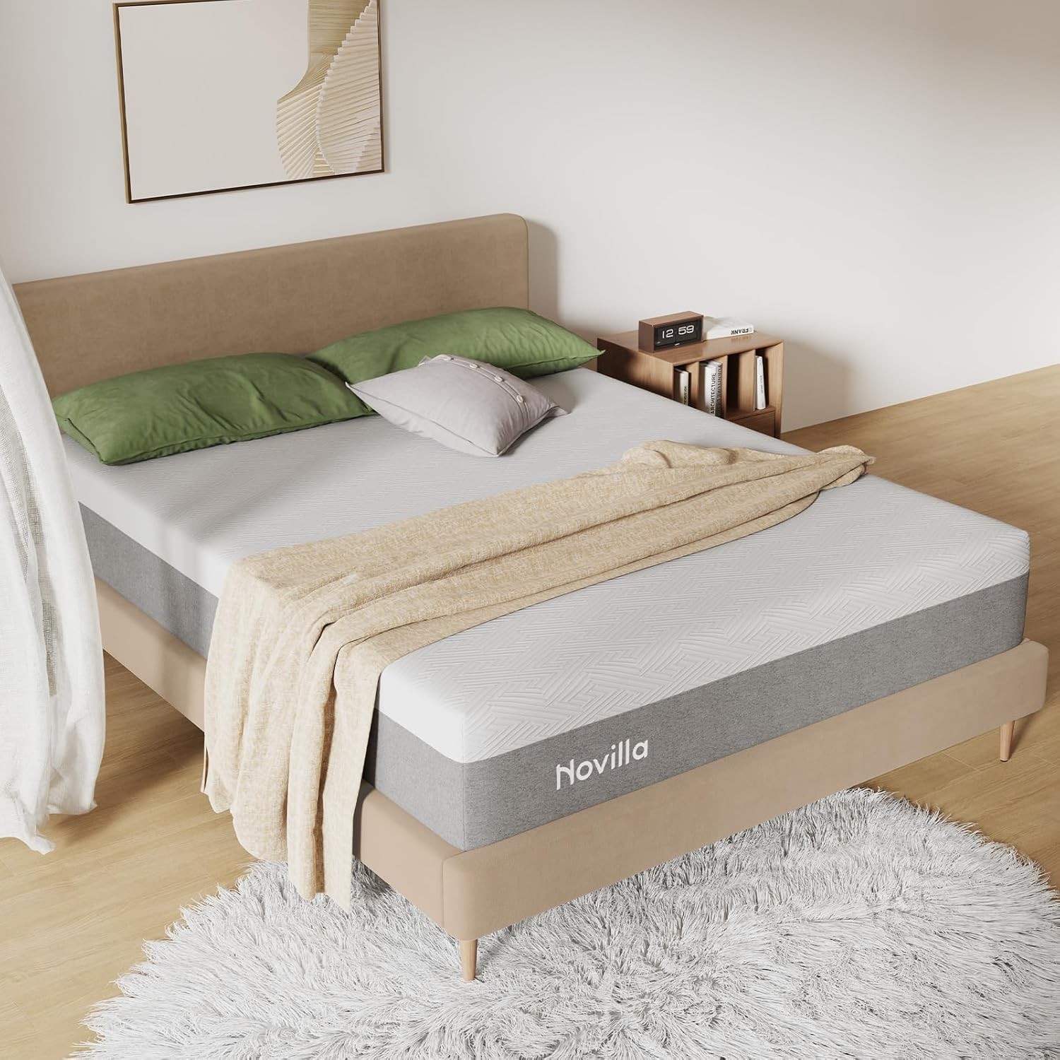 Mattress, Gel Memory Foam Mattress for a Cool Night Sleep &