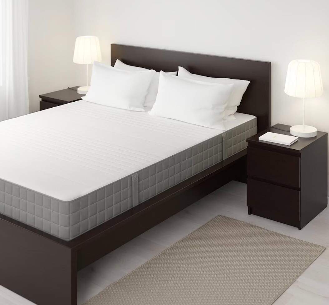 HAUGSVÄR Hybrid mattress, medium firm/dark gray, mattress