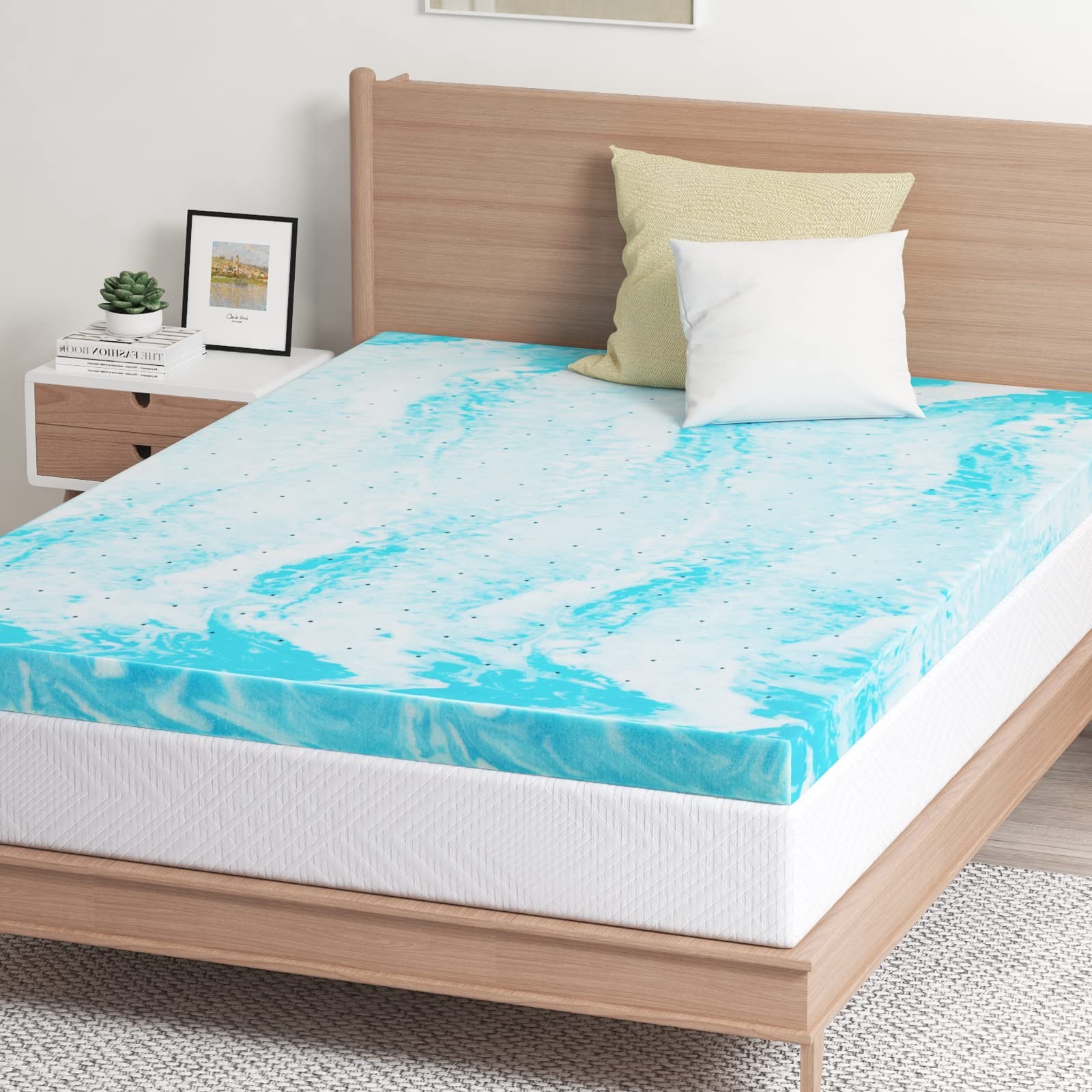 EGO Topper 4in Queen Memory Foam Mattress Topper Gel CertiPUR-US Medium