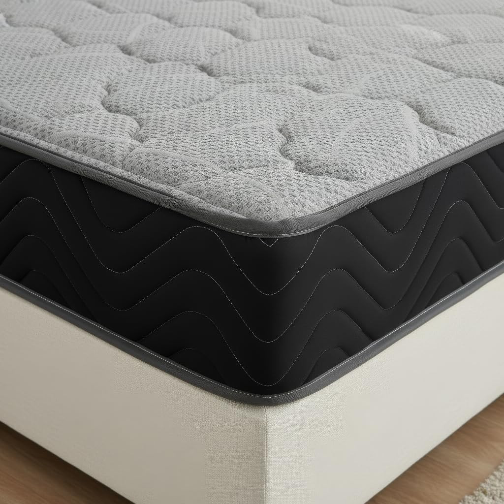 Hybrid Queen Mattress 8 Inch – Firm Bed in a Box with Memory Foam Comfort Layer