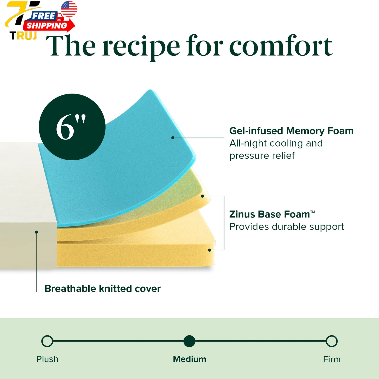 Gel Airflow 6″ Twin Tight Top Memory Foam Mattress