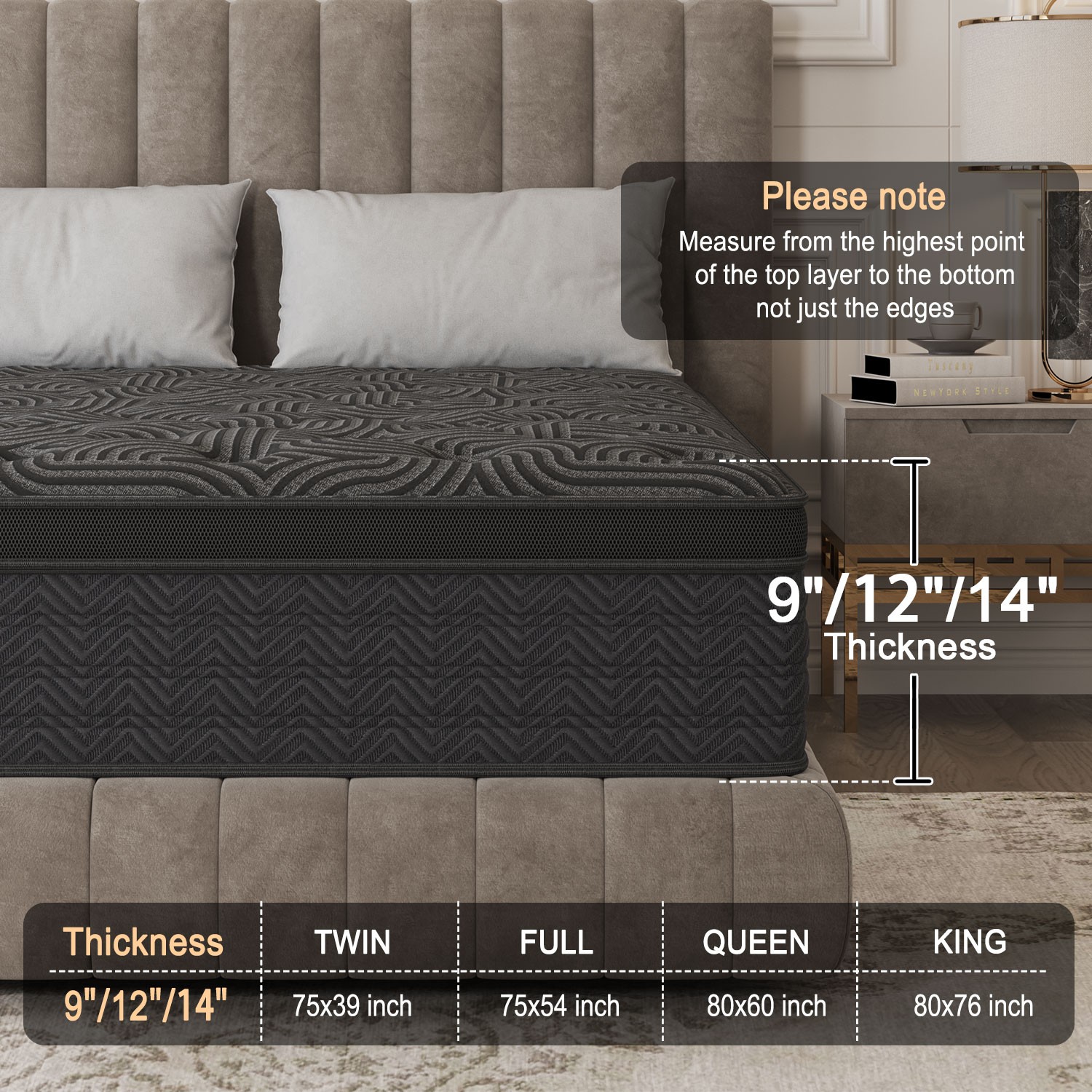 9″12″14″ Twin Full Queen King Size Mattress in a Box Hybrid Spring Memory Foam