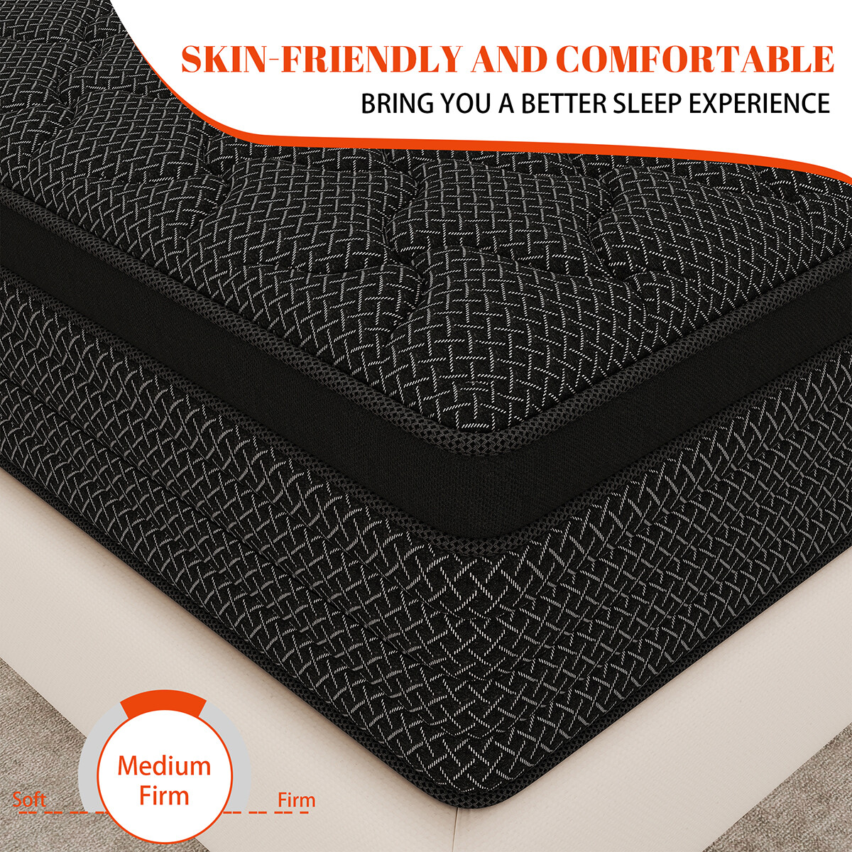 12″/14″ Hybrid Mattress In a Box Memory Foam Springs Twin Full Queen King Size