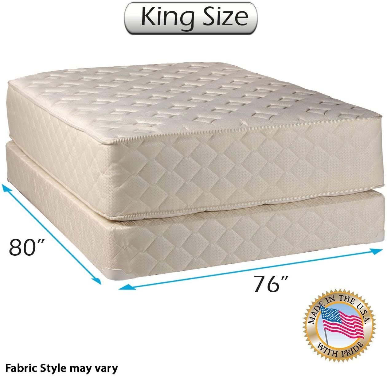 Highlight Luxury Firm King Size Mattress Set with Bed Frame Included – Spine…