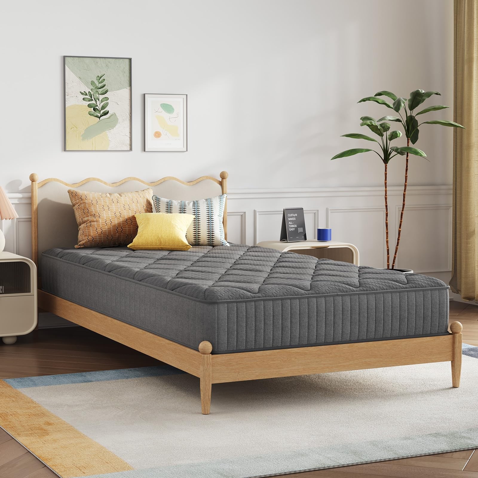 8 Inch Twin Size Mattress,Twin Hybrid Mattress for Kids with Pocketed Coils &…