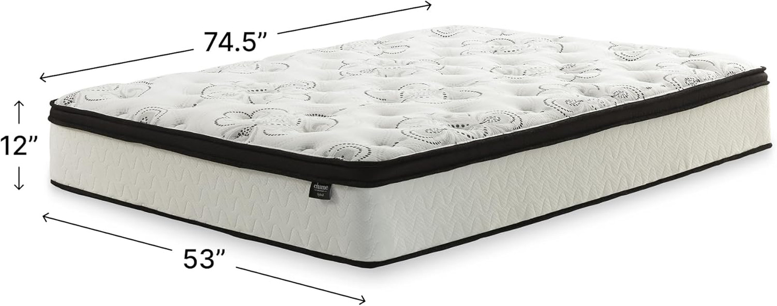 Signature Design by Ashley Chime 12 Inch Hybrid Full Mattress, Memory Foam with