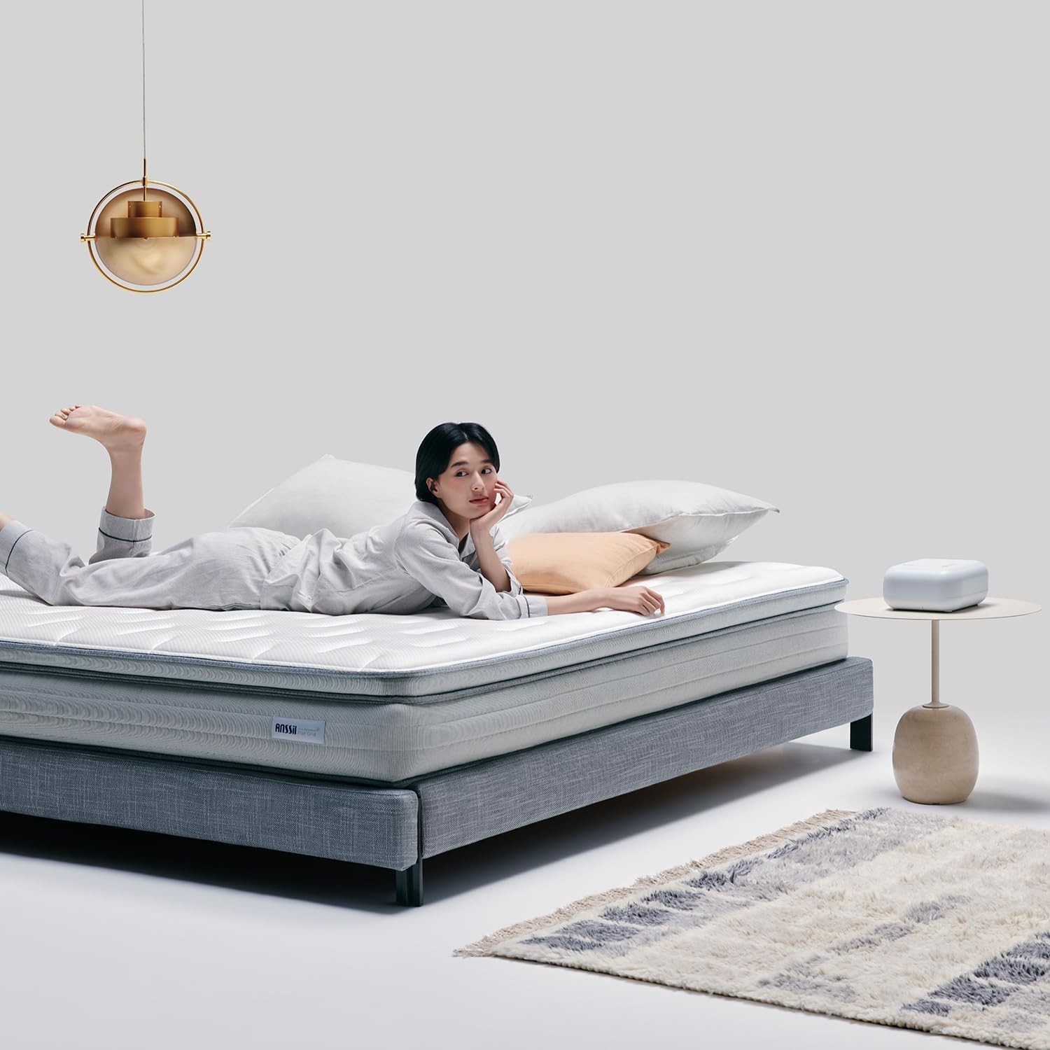 Anssil Flat Grid Plus Twin Mattress Extra Firm With No Spring And 3D Technology