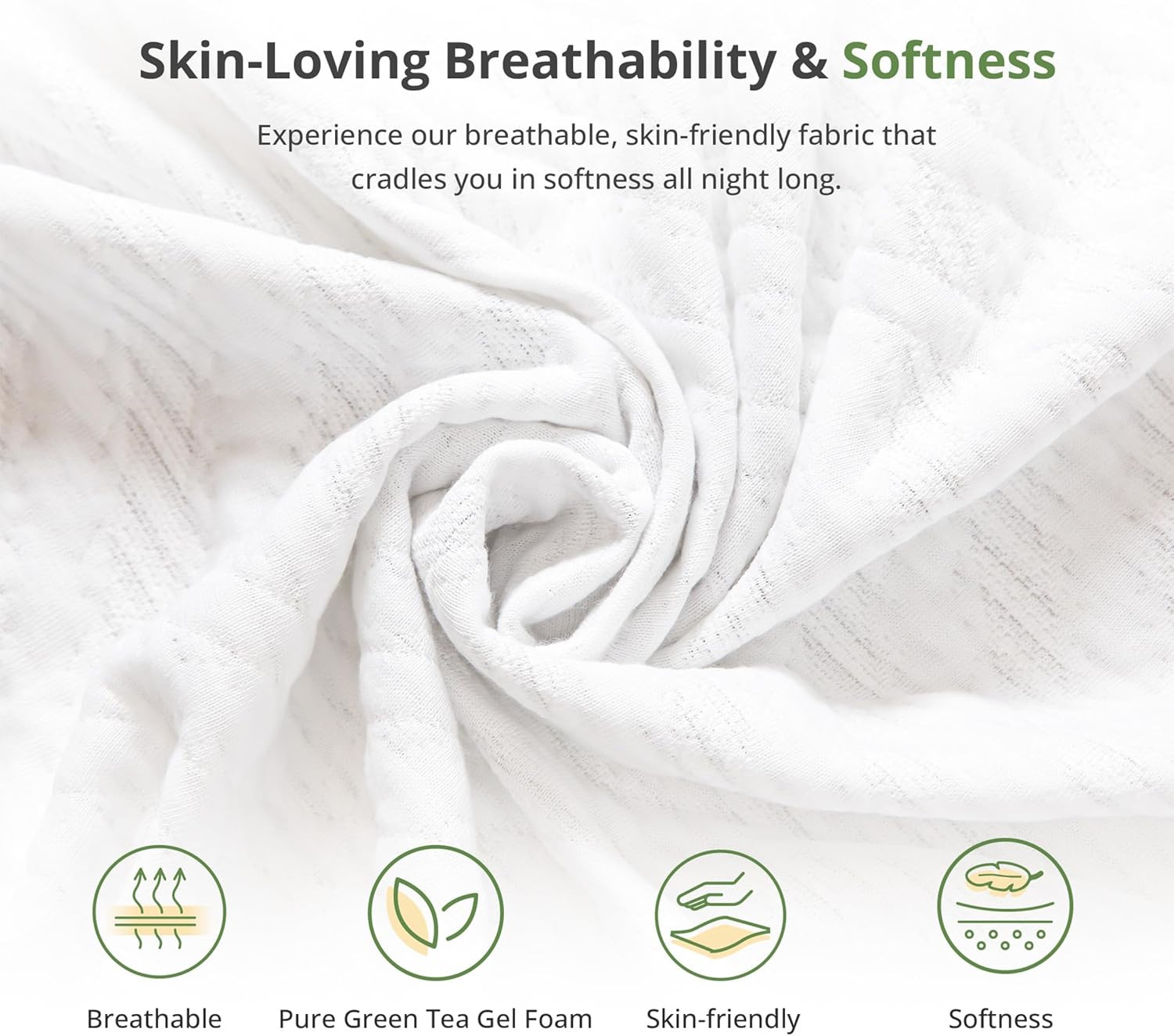 EGOHOME Short Queen Memory Foam RV Mattress 10 Inch, Green Tea Gel for Cooler Sl