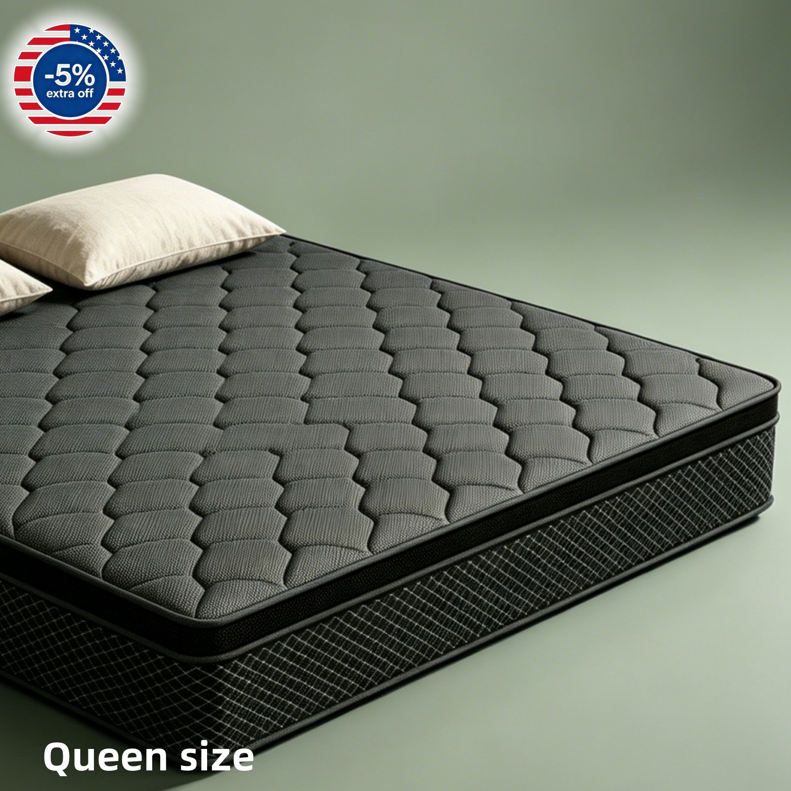 Queen 10 Inch Gel Memory Foam Hybrid Spring Mattress CertiPUR-US Free delivery