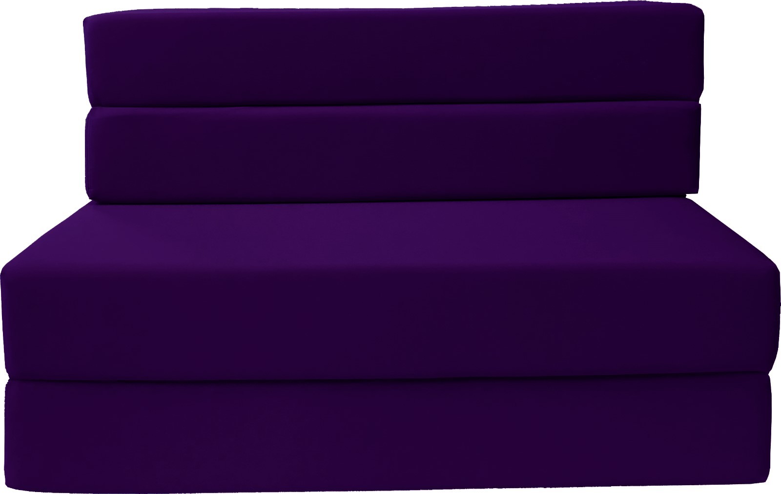 Full Size 4-Foldable Foam Matress Studio Folding Sofa Chair Bed, Purple