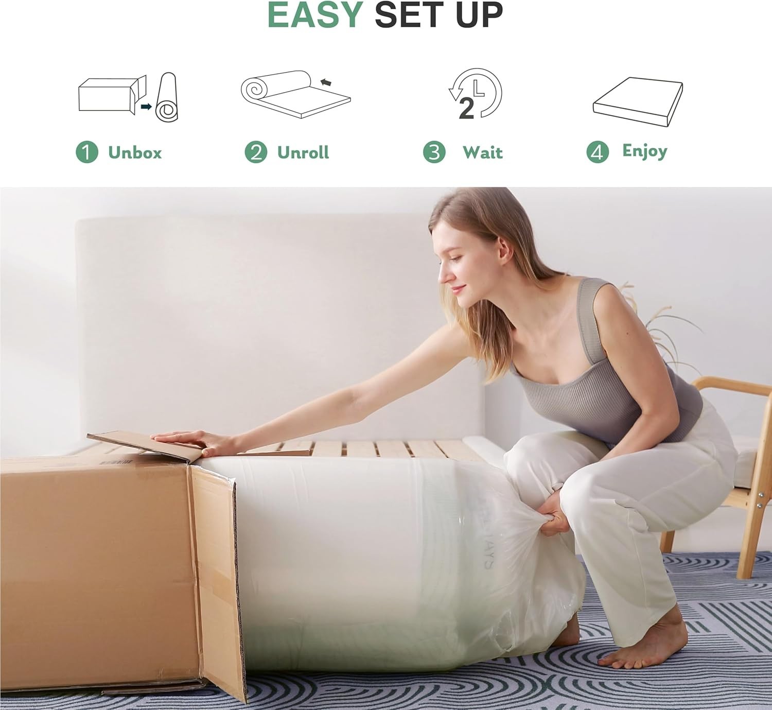 Eco-Friendly 12-Inch Twin Mattress with Pressure Relief – Perfect for Daybeds