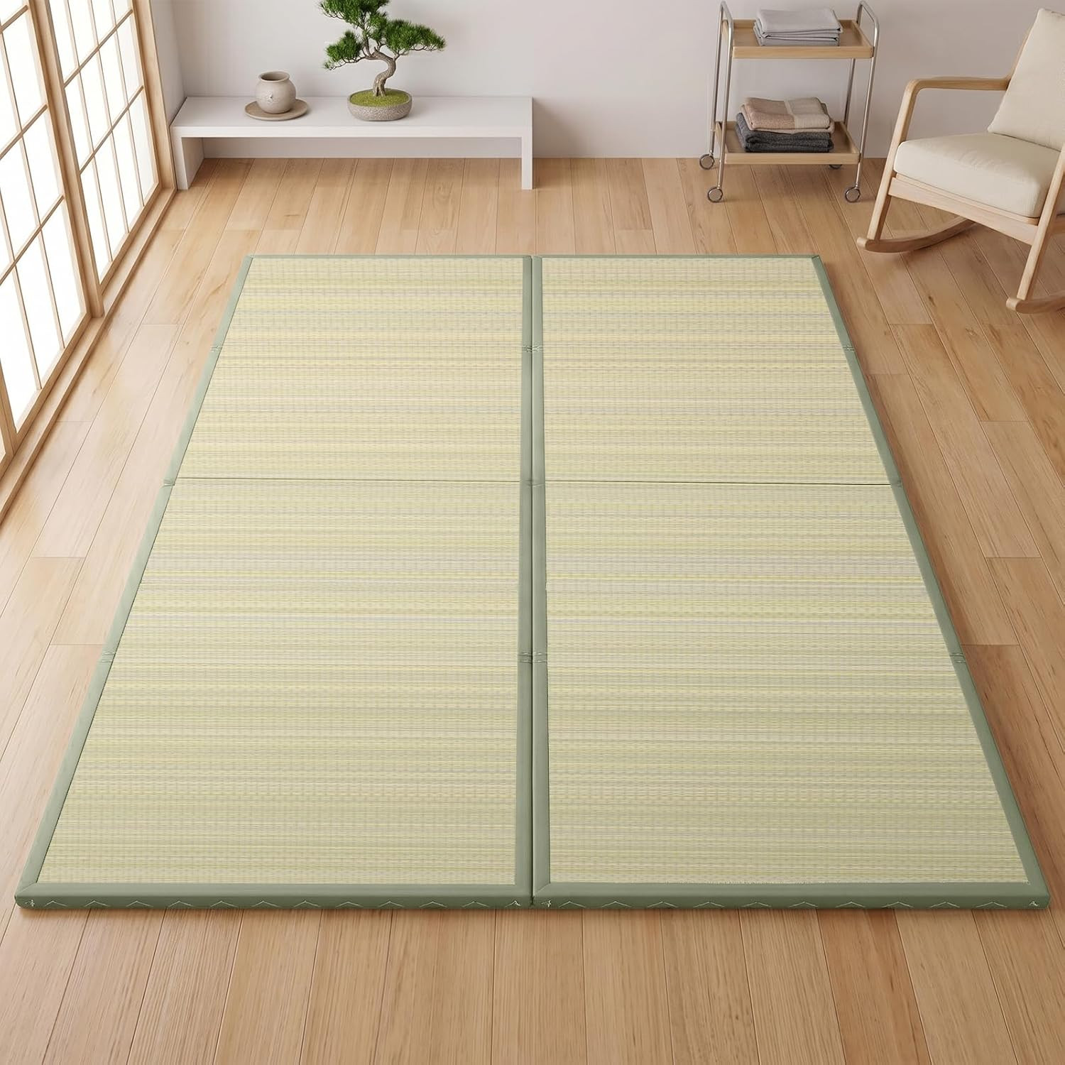 ZonLi Japanese Tatami Mat, Foldable Floor Sleeping Pad Futon Mattress, Made from