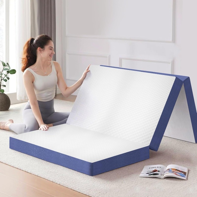 Tri Folding Mattress,4 Inch Foldable Foam Mattress with Breathable and Washable