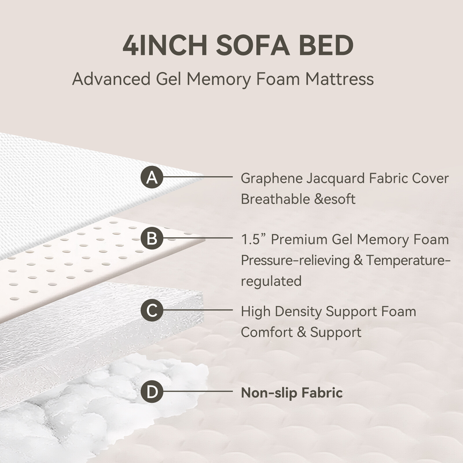 Sofa Bed Replacement Foldable Mattress filled Memory Foam for Sofa couch Beds