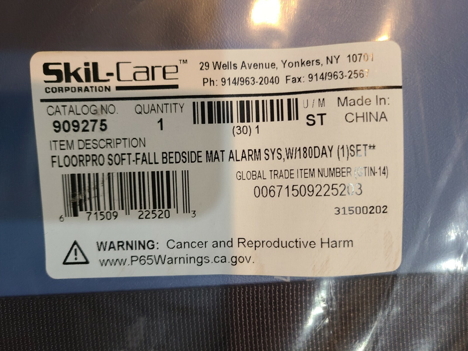 Skil-Care FloorPro Soft-Fall Bedside Mat Alarm System (Single Sided) New Sealed
