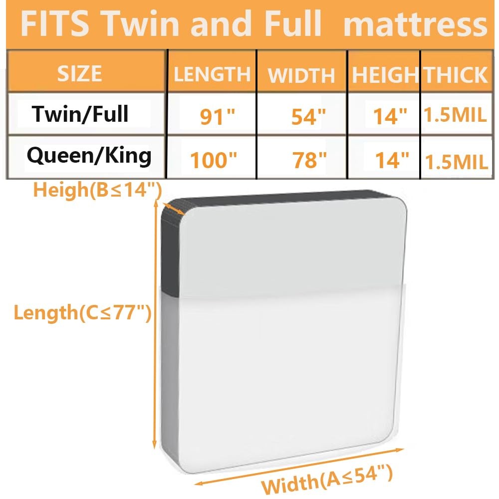 Mattress Bags for Moving Storage,Mattress Protector Cover, Twin/Full, 1-pack