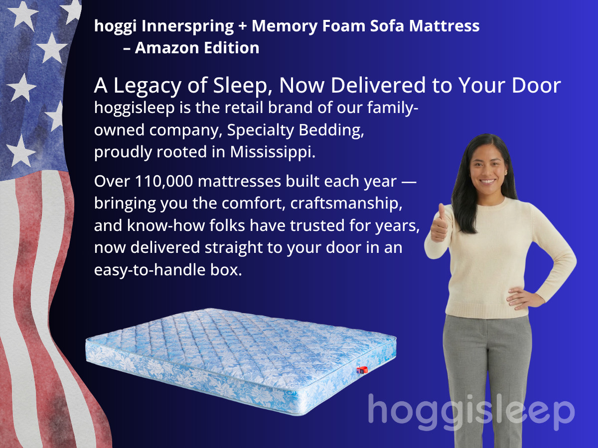 Queen, 5.5 Inch Sleeper Sofa Mattress 60×72, Top-Quality Innerspring Memory Foam