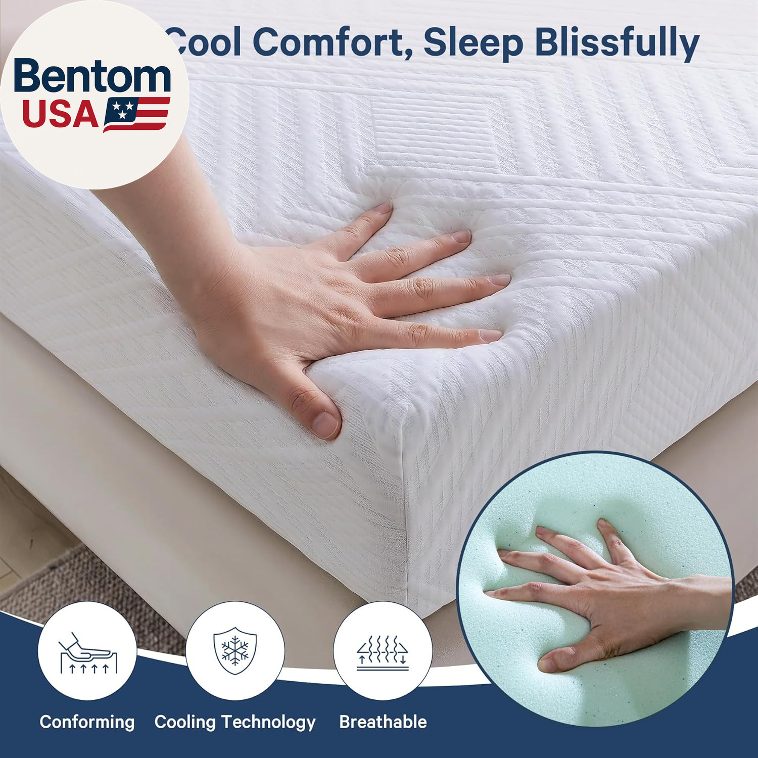 6 Inch Twin Mattress for Kids, Memory Foam Mattress in a Box with Cooling Gel, M