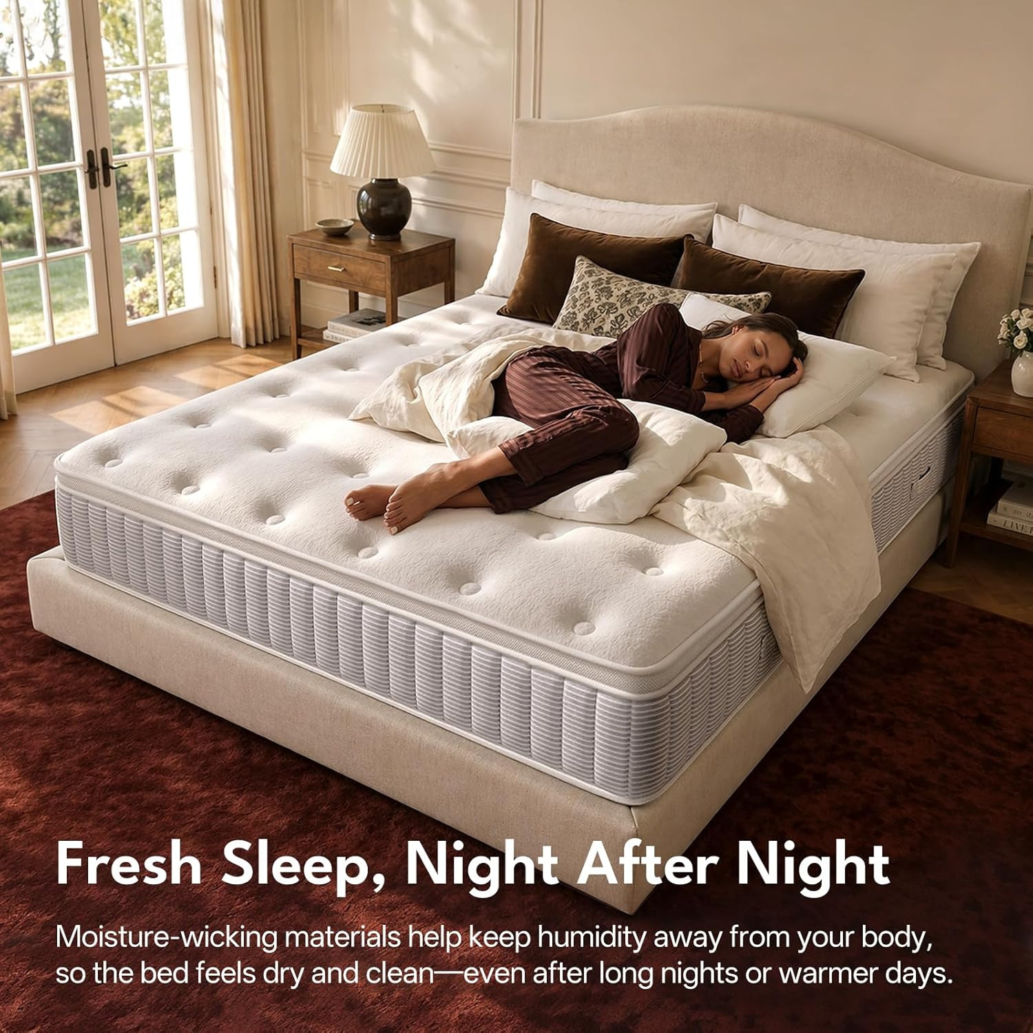 COMFBOX Queen Mattress, 14 Inch Springs Matress, Bed in a Box, Soft and Breathab