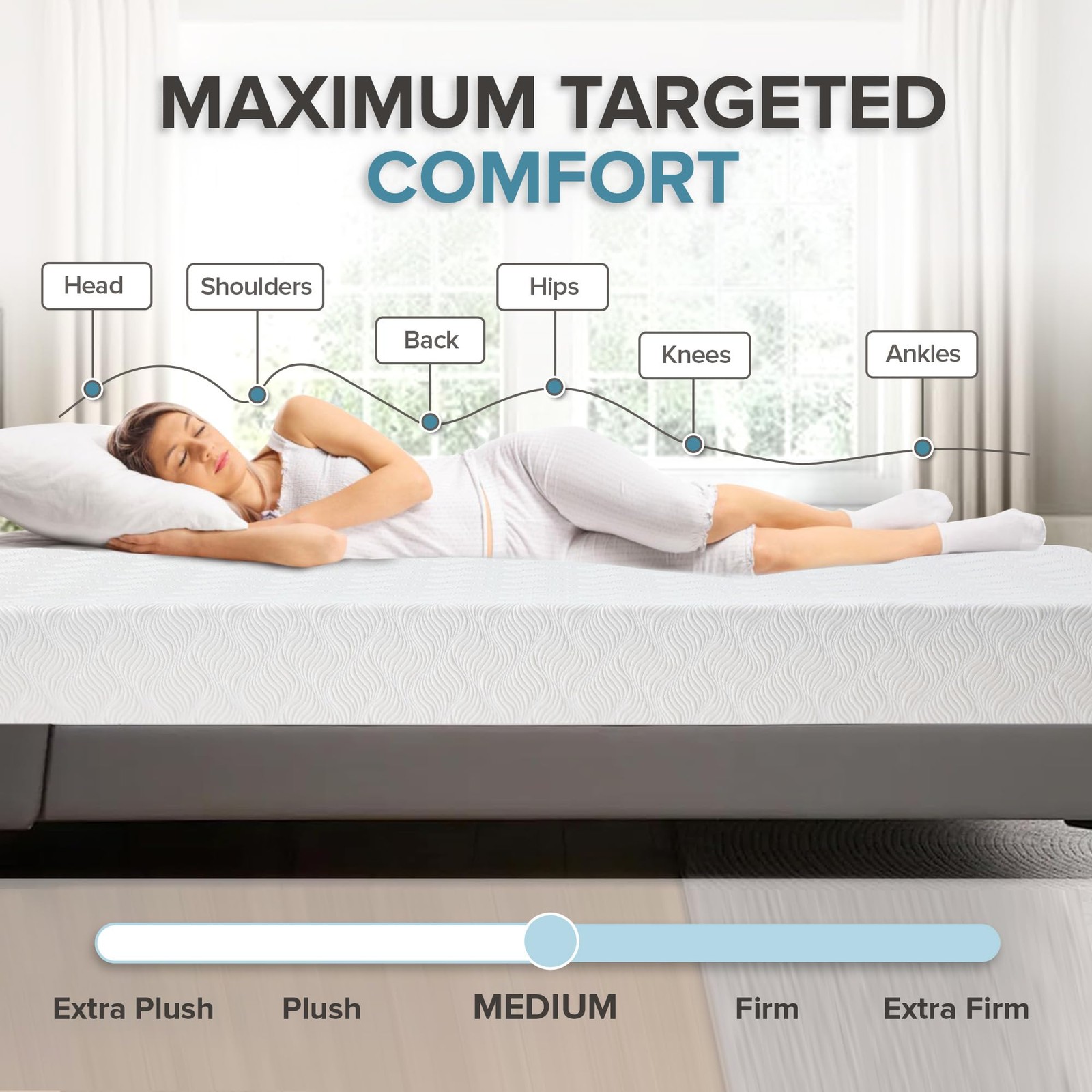 L’Baiet 8 Inch Gel Memory Foam Mattress, Twin Size – Bed in a Box – Medium Fi…