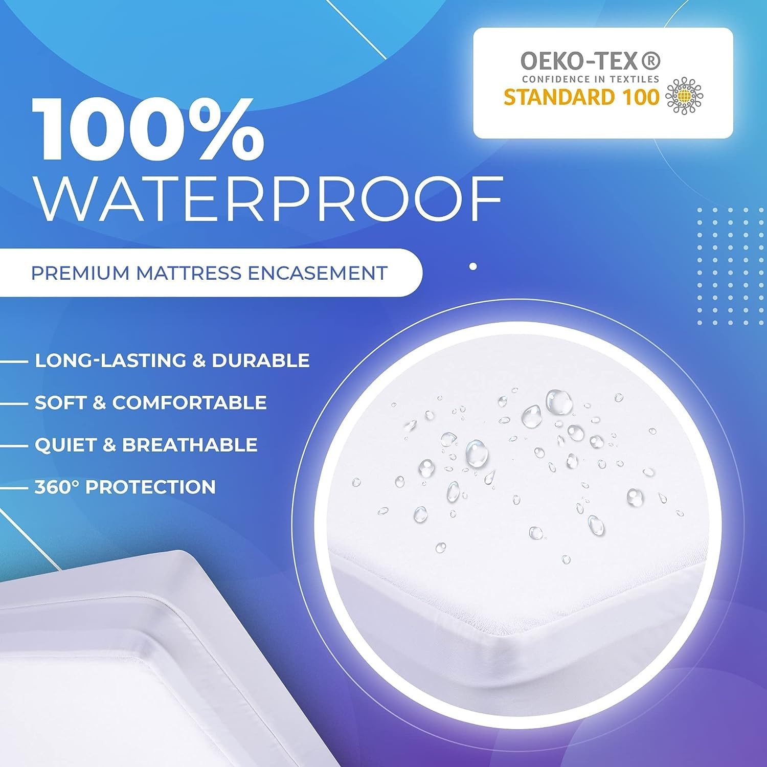 Twin-XL 39X80 Size Mattress Encasement – Zippered Waterproof Bedbug Proof Coll