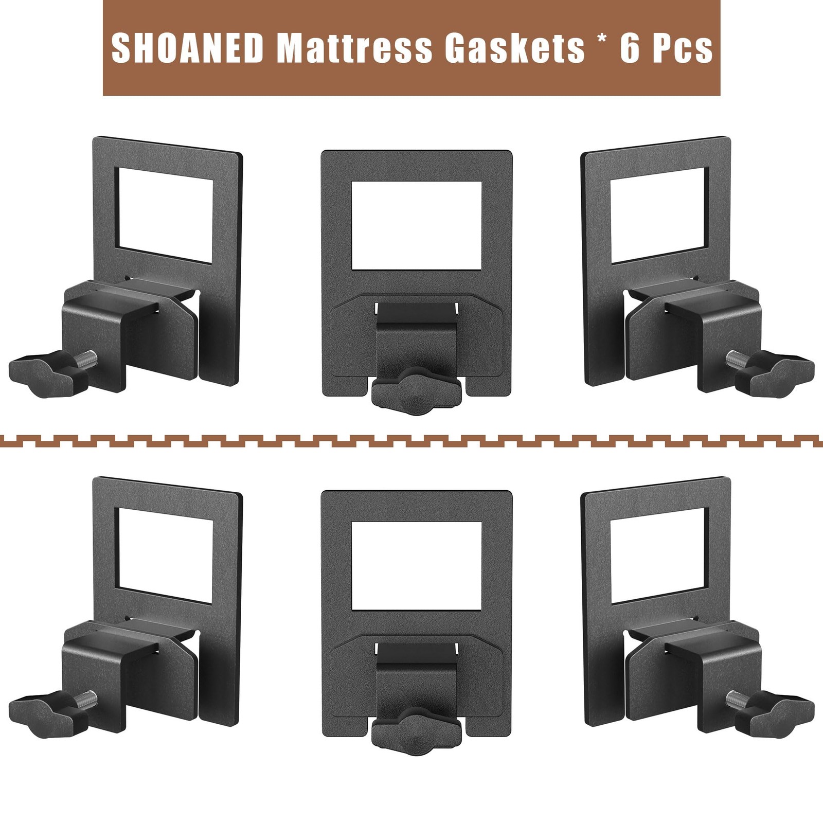 SHOANED Adjustable Non Slip Mattress Gaskets for Gaskets, Black