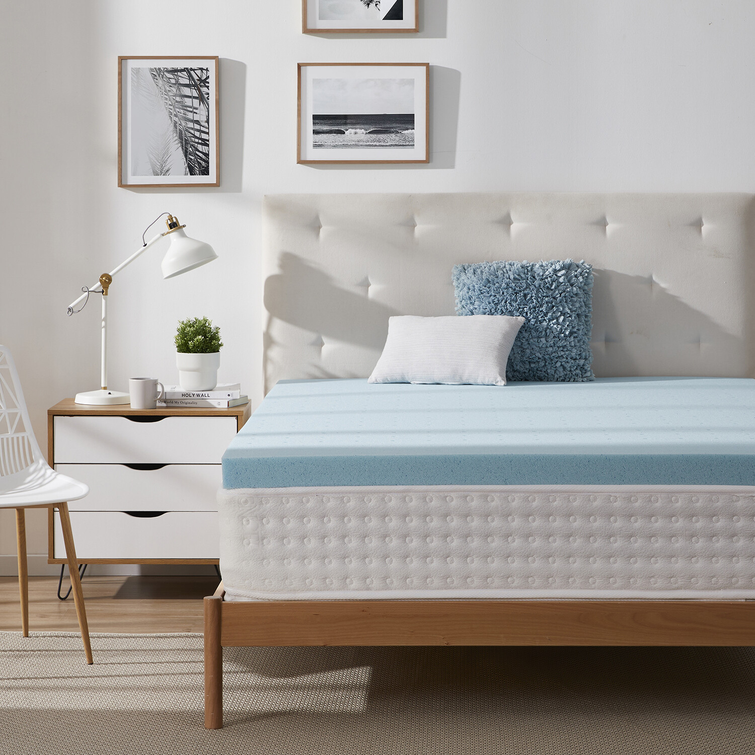 Memory Foam Mattress Topper-2,3 or 4” Gel Infused Ventilated Design Mattress Pad